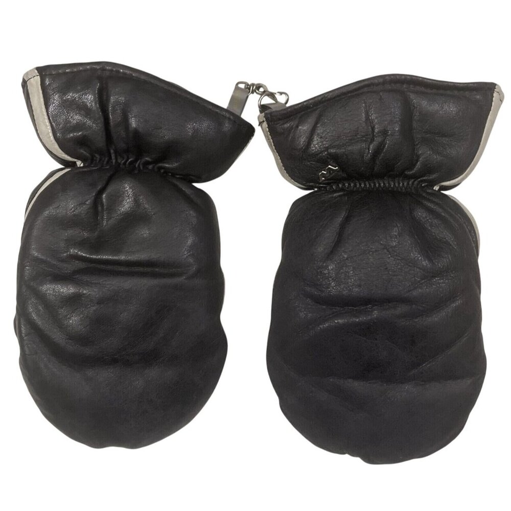 Vintage Weiss Snowmobile Winter Ski Mittens Gloves Leather‎ Warm Small
